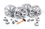 Classic 8 Spoke Centre Lock Wheel Conversion Kit - 5.5 J x 15 - Silver - 2 Eared Spinners - RR1346SILVER
