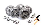 MWS Centre Lock Tubeless Wire Wheel Conversion Kit - Silver Painted - 5.5 x 14 - 2 Eared Spinners - RS1087P