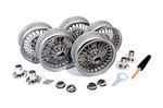 MWS Centre Lock Tubeless Wire Wheel Conversion Kit - Silver Painted - 5.5 x 14 - Octagonal Spinners - RS1087PEC