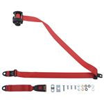 Rear Seat Belt Kit - 3 Point Inertia Type - Each - Red - RS1394INRKRED - Securon