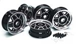 Factory Alloy Wheel Set of 5 - Black Spokes (includes black nuts and plain centres) - RS14625
