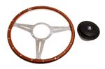 Moto-Lita Steering Wheel and Boss - 14 inch Wood - Slotted Spokes - Flat - RS1538FS