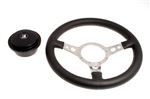 Moto-Lita Steering Wheel and Boss - 14 inch Leather - Drilled Spokes - Dished - RS1539D