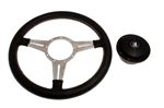 Moto-Lita Steering Wheel and Boss - 14 inch Leather - Slotted Spokes - Flat - RS1539FS