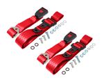 Rear Seat Belt Kit - 3 Point Static Type - Pair - Red - RS1760RED - Securon