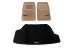 Triumph Stag Front Footwell Overmats - Pair - (Beige) and Boot Floor Mat (Black) Set - RHD and LHD - RS2031B