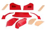 Triumph TR2 Interior Trim Kit - Red with White Piping - RW3027RED