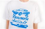 T Shirt - White with Blue Triumph Laurel