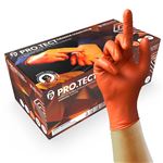 Diamond Texture Gloves Orange Large (100 pieces) - RX2704L