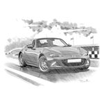 Mazda MX5 MK4 Portrait B/W - RY1097BW