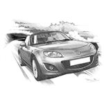 Mazda MX5 Mk3 Portrait B/W - RY1104BW