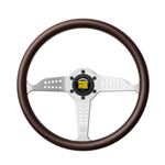 Steering Wheel - Grand Prix Mahogany Wood/Silver Spoke 350mm - RX2458 - MOMO
