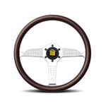 Steering Wheel - Super Grand Prix Mahogany Wood/Chrome Spoke 350mm - RX2471 - MOMO