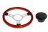 Steering Wheel 13" Wood Rim With Polished Centre Black Boss - RP1520 - Mountney 