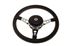 Moto-Lita Steering Wheel & Boss - 14 inch Black Leather - Drilled Spokes - Dished - 1976-1981 - RO1043