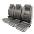 2nd Row Premium High Back 3 Seats Diamond XS Black Leather - EXT0103DXSBL - Exmoor