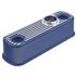 Alloy Rocker Cover Blue/Silver Ribs - LDR10074BLUE