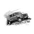 Defender 110 Double Cab Canvas Back Personalised Portrait in Black & White - LL1874BW