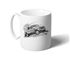 Defender 110 Utility Wagon 2007on MUG - Black and White with Reg - LL1876BWMUG