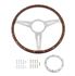 Steering Wheel 15" Wood Flat with Slots - MK315FS  - Moto-Lita