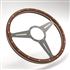 Steering Wheel 15" Wood Flat with Slots - Thick Grip - MK315FSTG - Moto-Lita