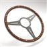 Steering Wheel 15" Wood Flat with Slots - MK315FS - Moto-Lita