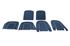 Triumph TR4A Front Seat Cover Kit - Blue Leather Faced with White Piping - RF4057BLUELEATHER