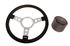 Vinyl 14 inch Steering Wheel Polished Spokes - Black Boss - RH5357 - Mountney