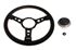 Vinyl 14 inch Steering Wheel with Black Spokes - Chrome Boss - RH5358A - Mountney
