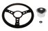Vinyl 14 inch Steering Wheel with Black Spokes - Chrome Boss - RL1658A - Mountney