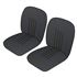 Front Seat Cover Set - Pair - Leather - Black with Blue Piping - RP1372BLACKBPL