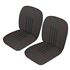 Front Seat Cover Set - Pair - Leather - Black with Red Piping - RP1372BLACKRPL