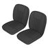 Front Seat Cover Set - Pair - Vinyl - Black with Black Piping - RP1372BLACKV