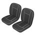 Front Seat Cover Set - Pair - Vinyl - Black with White Piping - RP1372BLACKWPV