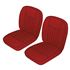 Front Seat Cover Set - Pair - Leather - Red with Black Piping - RP1372REDBPL