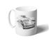 MGB Roadster Chrome Bumper Mug - Black & White with Reg - RP1536BWMUG