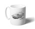 Rover 100 3 Door Mug - Black & White with Reg - RP2233BWMUG