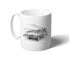 Rover P6 2000 Series 1 Saloon Mug - Black & White with Reg - RP2252BWMUG