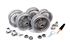 Wire Wheel Conversion Kit 5.5 x 14" (MWS Centre Lock Tubeless Silver Painted Wheels) Octagonal Spinners - RS1087PEC