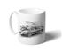 Mazda MX5 Mk2 With Added Foglamps Mug B/W Inc Reg - RY1101BWMUG