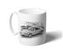 Mazda MX5 Mk2 With Enkei Alloys Mug B/W Inc Reg - RY1102BWMUG