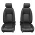 MGB Seat Assembly Leather - Pair - Black/Black Piping - SAA9001A
