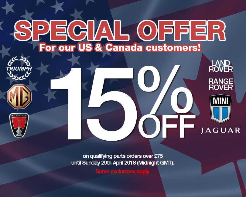 Special Offer - US and Canada 15% Off - some exclusions apply